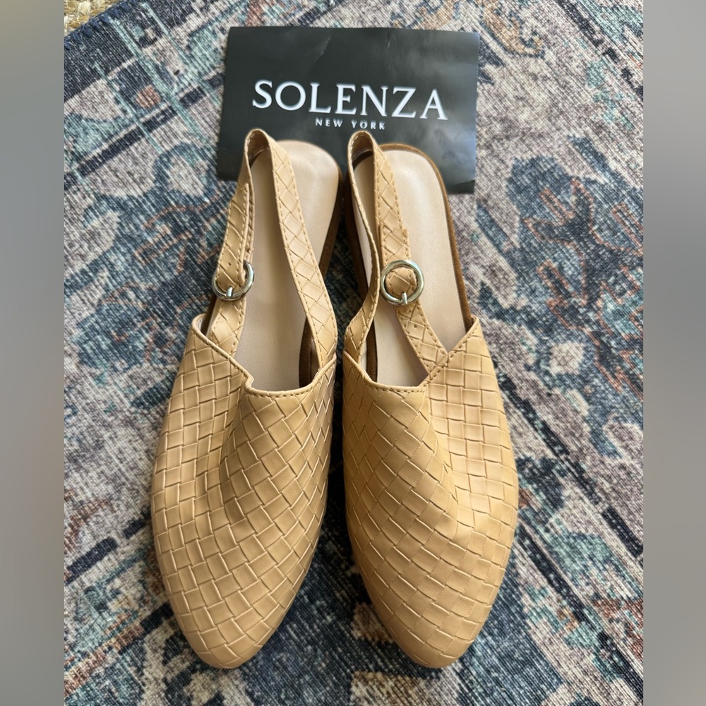 Solenza mules with adjustable back strap